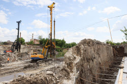 Bridge over Lugan River under construction in Lugansk