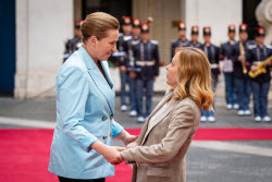 Giorgia Meloni Receives Mette Frederiksen In Rome, Italy - 22 May 2025