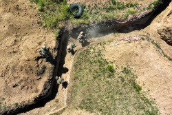 Infantry assault training in Kherson Region, Russia