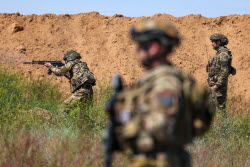 Infantry assault training in Kherson Region, Russia