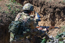 Infantry assault training in Kherson Region, Russia