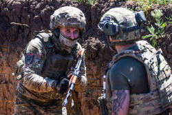 Infantry assault training in Kherson Region, Russia