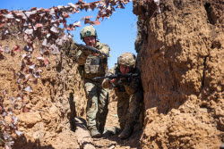 Infantry assault training in Kherson Region, Russia