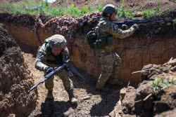 Infantry assault training in Kherson Region, Russia