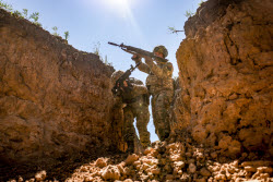 Infantry assault training in Kherson Region, Russia