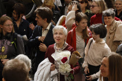 Russian pensioner and civil activist Lyudmila Vasilyeva at court hearing in St. Petersburg