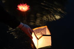 Water lantern festival in Moscow