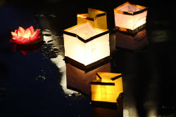 Water lantern festival in Moscow