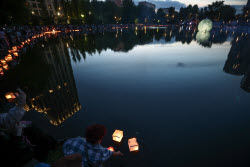 Water lantern festival in Moscow