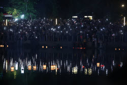 Water lantern festival in Moscow