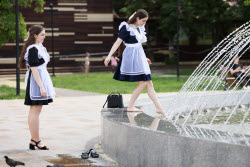 Last Bell ceremony for school leavers in Lugansk