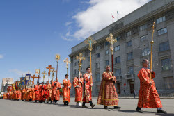 Religious procession marks Day of Slavic Literature and Culture in Novosibirsk, Russia