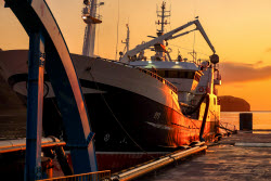 Krabozavodsk fish processing complex on Shikotan Island, Russia