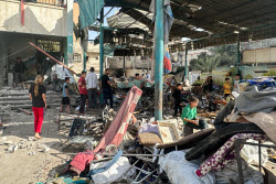 Gaza Strip in aftermath of Israeli airstrike