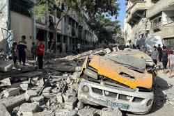 Gaza Strip in aftermath of Israeli airstrike