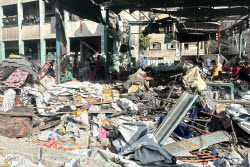 Gaza Strip in aftermath of Israeli airstrike