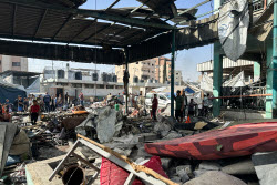 Gaza Strip in aftermath of Israeli airstrike