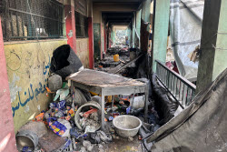 Gaza Strip in aftermath of Israeli airstrike