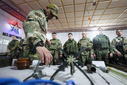 Russian sappers training in Lugansk People's Republic