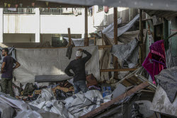 Aftermath of Israeli airstrike on school in Gaza city