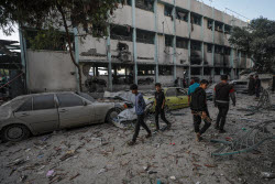 Aftermath of Israeli airstrike on school in Gaza city