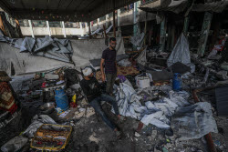 Aftermath of Israeli airstrike on school in Gaza city