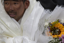 Tashi Gyalzen Sherpa arrives in Kathmandu after four Everest climbs in 15 days