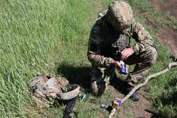 Russian deminers in Zaporozhye Region