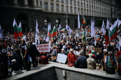 Protest rally against Bulgaria's euro adoption in Sofia