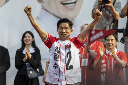 South Korea's presidential candidate Kim Moon-soo holds campaign rally
