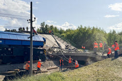 Сход поезда с рельсов в Брянской области