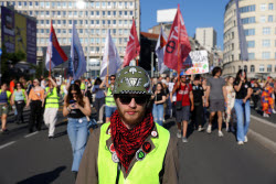 University students rally for early elections in Serbia