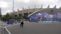 PSG fans gather at the Parc des Princes waiting to celebrate their first Champions League win