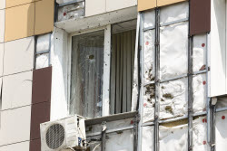 Damage from drone attack on Belgorod