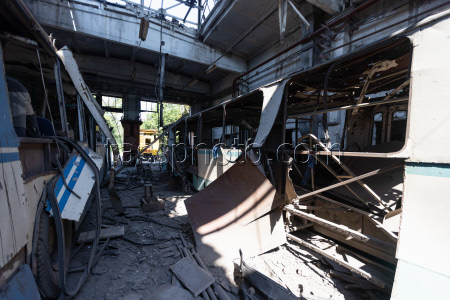 Alchevsk after missile strike in Lugansk People's Republic