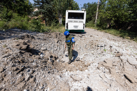 Alchevsk after missile strike in Lugansk People's Republic