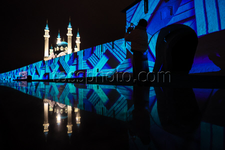 Light show in Kazan on the eve of BRICS Summit 2024