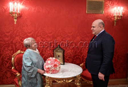 Russia’s PM Mikhail Mishustin meets with composer Alexandra Pakhmutova