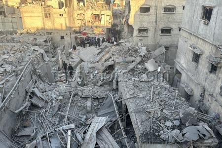 Gaza Strip in aftermath of Israeli airstrike
