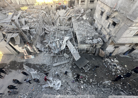 Gaza Strip in aftermath of Israeli airstrike