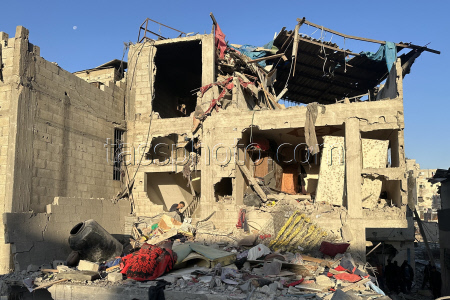 Gaza Strip in aftermath of Israeli airstrike
