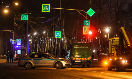 Multiple vehicle collision in Moscow