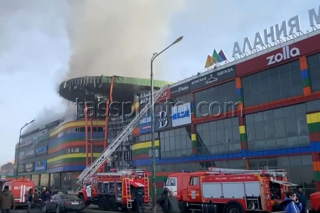 Explosion starts shopping centre fire in Vladikavkaz