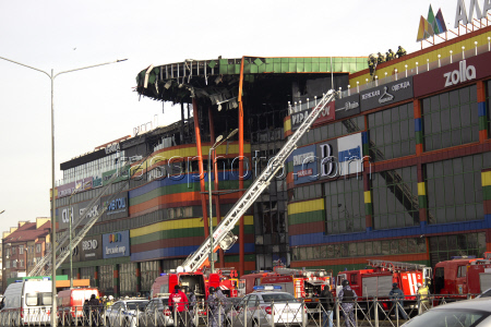 Explosion starts shopping centre fire in Vladikavkaz