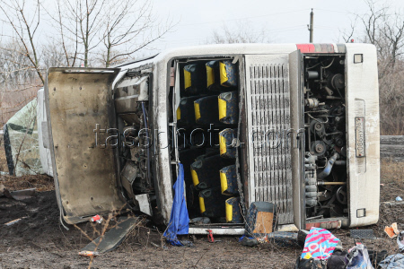 Coach accident in Donetsk People's Republic