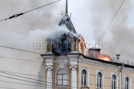 Military hospital hit by fire in Tula