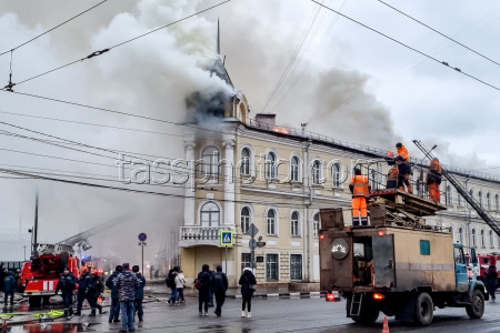 Military hospital hit by fire in Tula