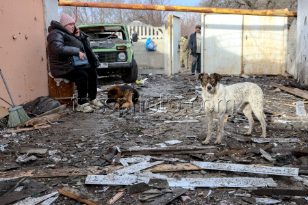 Damage from military strike on Makeyevka, Russia