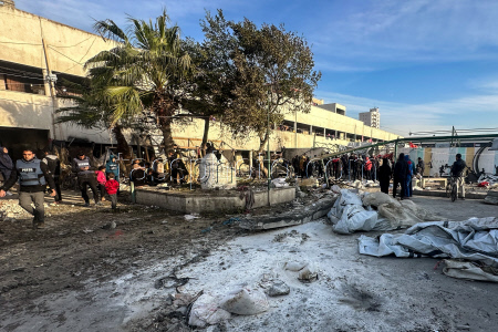 Damage from Israeli strike on Gaza Strip