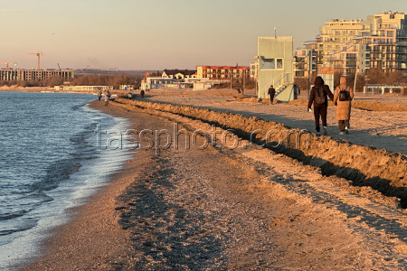 Anapa beach after oil spill clean-up